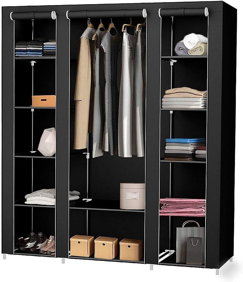 Opvouwbare draagbare kledingkast met metalen frame voor in de slaapkamer