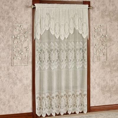 Vivatex Home - Exclusives Adelina Lace Curtain Panel with Valance 60 x 84, 60 x 84, Light Cream