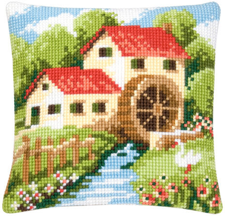 Kreuzstichkissen "Mühle"