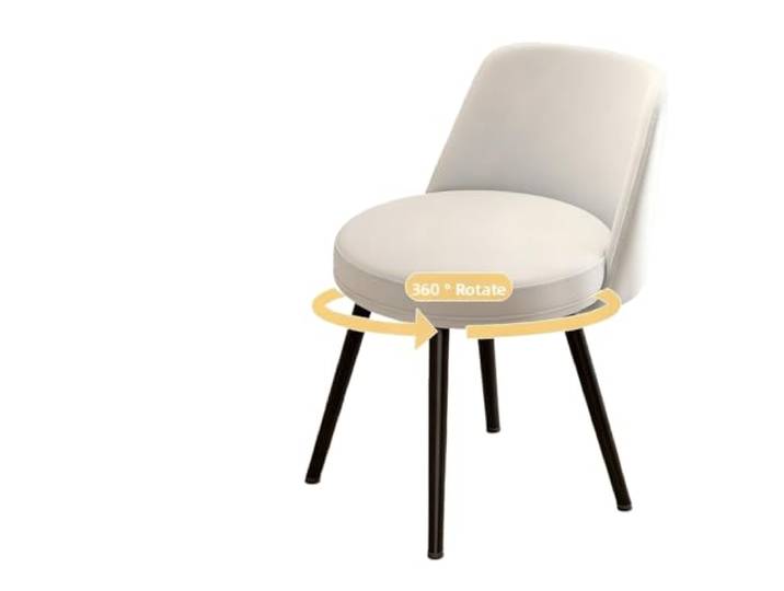 OUTIFUOTPP Drehbarer Ankleidehocker, Heimgebrauch, Rückenlehnenstuhl, Schlafzimmer-Make-up- und Nagelstuhl, beweglicher, minimalistischer Esszimmerstuhl(Rotating-C)