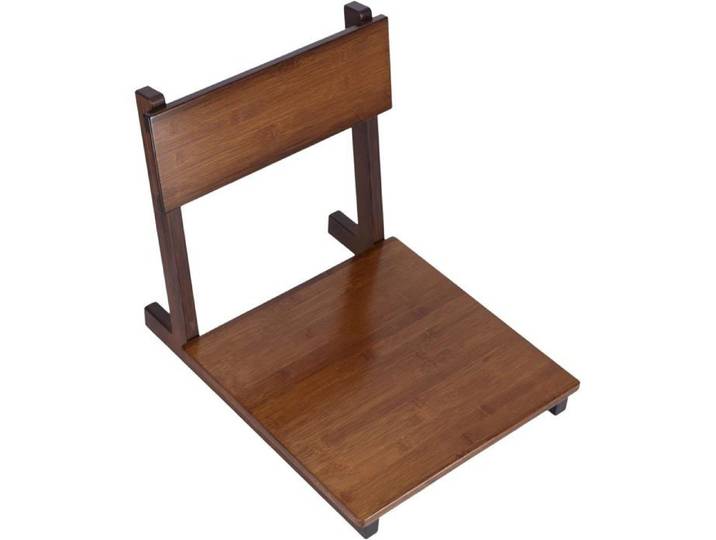 Chaise de Sol Japonaise en Bambou Dossier Inclinable 50x43x40 cm pour Méditation et Salon