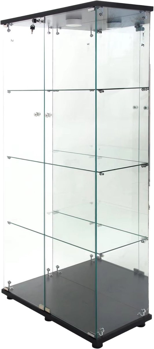 Happiq Glazen Vitrinekast met 2 Glazen Deuren voor Woonkamer of Home Office