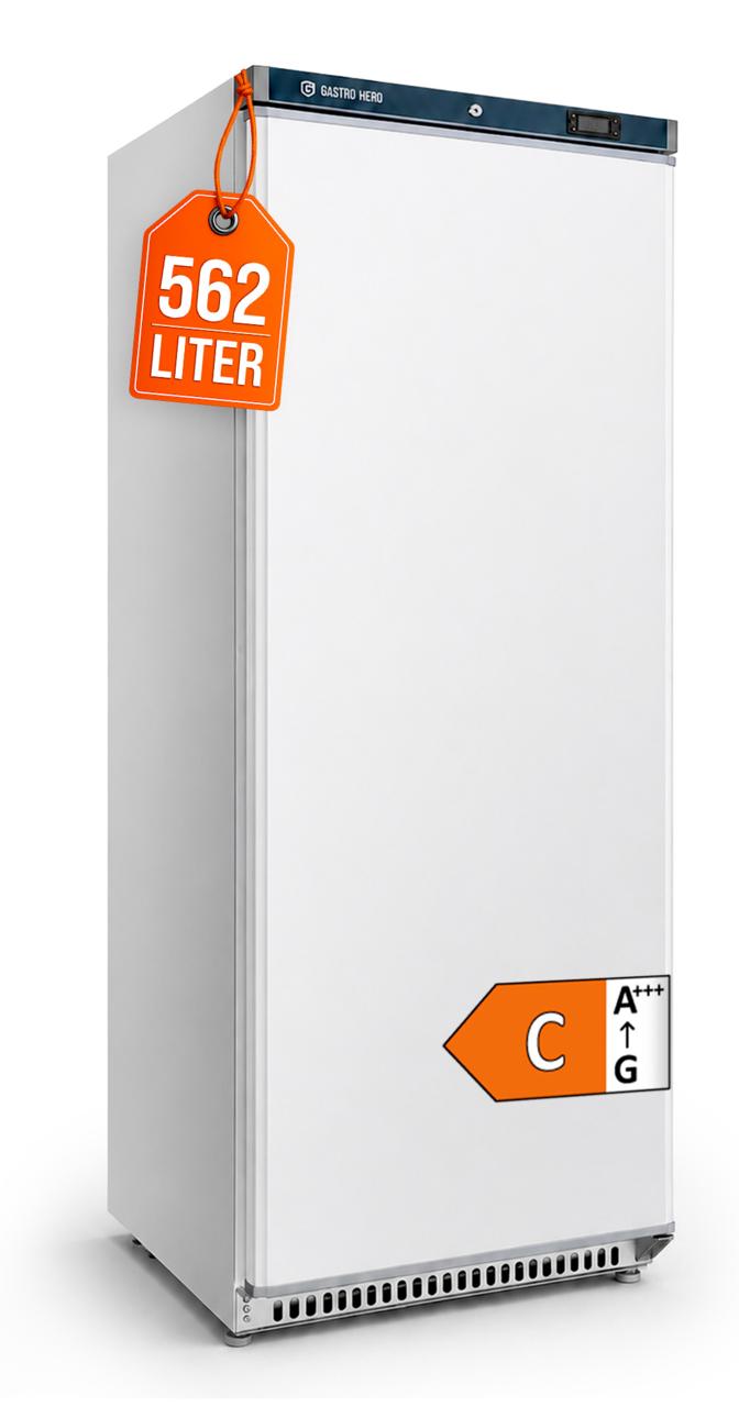 GastroHero Lagerkühlschrank ECO 600 562 Liter Weiß Umluftkühlung 0 bis +8 °C automatische Abtauung Gewerbe Kühlschrank