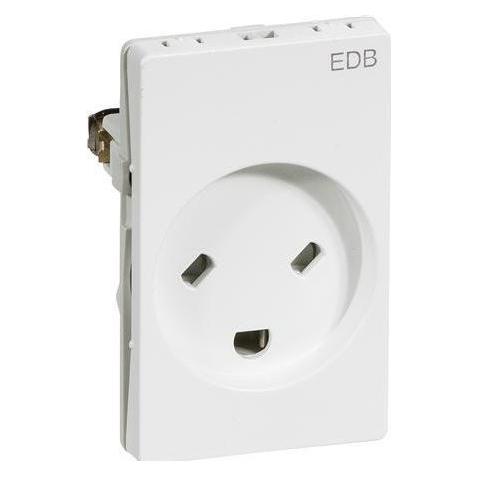 LK FUGA Steckdose EDB 2-polig + DK Erde 112 Modul, weiss (501D6621)
