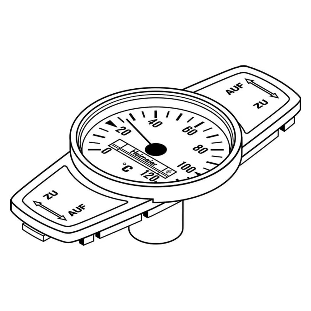 Imi Hydronic Engineering Heimeier Thermometer f. Globo H P und P-S DN 10 bis DN 32 rot (060000380)