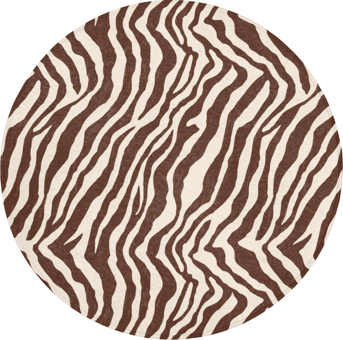 OnlyWow Badmat rond - Zebra patroon - Zwart - Wit - Antislip