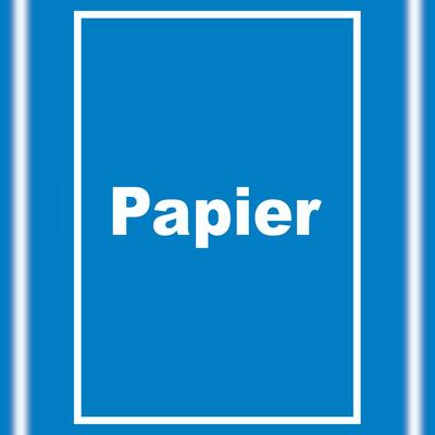 HB-Druck Papier Mülltrennung Schild mit Text hochkant A6 Rückseite selbstklebend