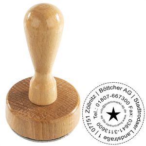 Stempel Ø 45 mm, Textstempel, inklusive Textplatte, bis 9 Zeilen