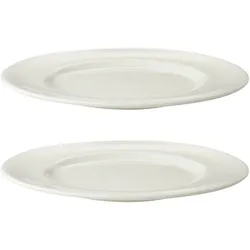 Maastricht Porselein Maastricht Porzellan Teller Lux 23,5 cm Offwhite Porzellan 2 Stück
