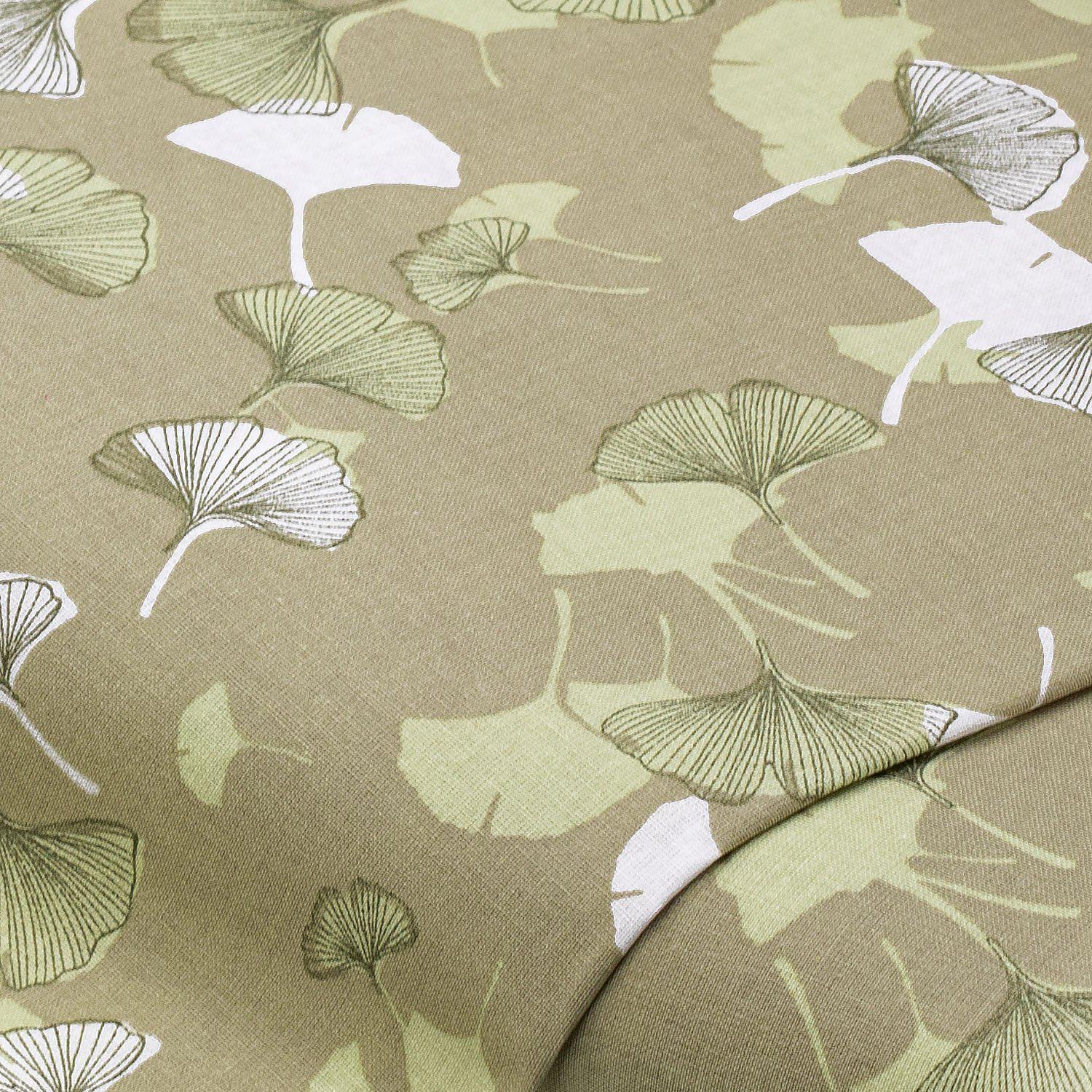 Beschichteter Baumwollstoff "Ginkgo", grün-color