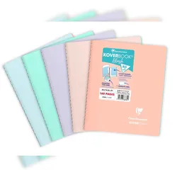Clairefontaine 5x Koverbook Blush PP Spiralblock A5 80 Blatt liniert, sortiert - Sortiert 366781C