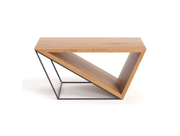Table basse Void en bois massif 100x60 cm Bois de chêne massif