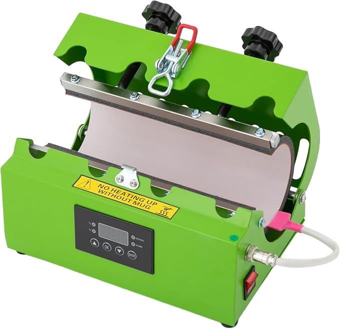 Tassenpresse, Tumbler Heat Press, 550W Verbesserte Trommelschale heiße Presse grün 11oz-30oz Sublimationsknüppel Skinny für gerade Becher mit Thermosublimationsbeschichtung (Grün)