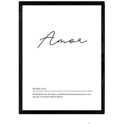 POSTER Wortkunst Liebe Nordisch A4 Schwarzer Rahmen