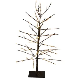 LED Lichterweihnachtsbaum, Metall / Kunststoff, 100 cm, 160 warmweiß LEDs, braun