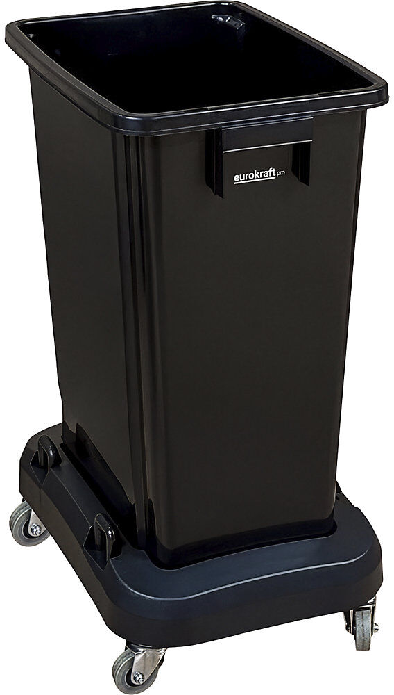Wertstoffsammler mit Fahrwagen, schwarz, 60 Liter eurokraft pro