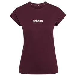 adidas Essentials Linear Cotton T-Shirt Damen - maroon/white - 2X