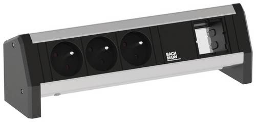 Bachmann 902.004 Steckdosenleiste ohne Schalter Schwarz, Aluminium FR-Stecker