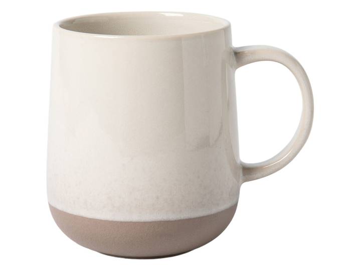Kaffeetasse Coffee weiss / altrosa Stoneware H 10.5 cm 470 ml