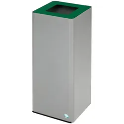 Mülltrennsystem VAR WSG Quadro 79 70 L silber smaragdgrün verzinktes Stahlblech, mit Klemmring für Müllsäcke