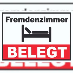 HB-Druck Fremdenzimmer BELEGT Schild  Zimmer BELEGT A6 (105x148mm)