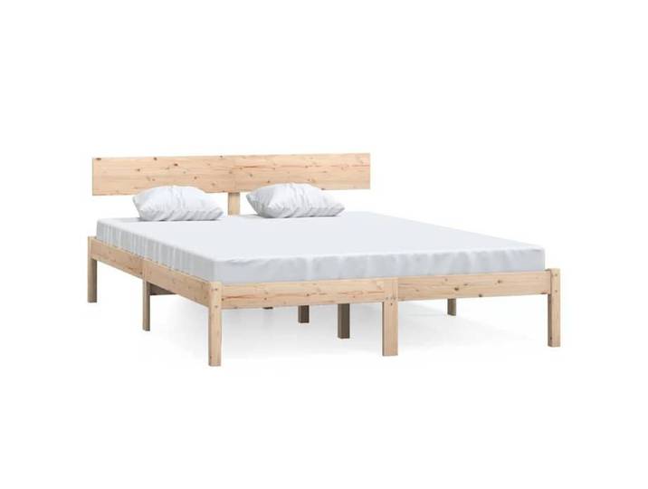 Remise Structure de lit adulte - Brun - Cadre de lit 2 Personnes - sans matelas - bois massif - 160x200cm_uai13m
