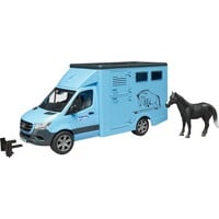02674 MB Sprinter Tiertransporter mit Pferd, Modellfahrzeug blau
