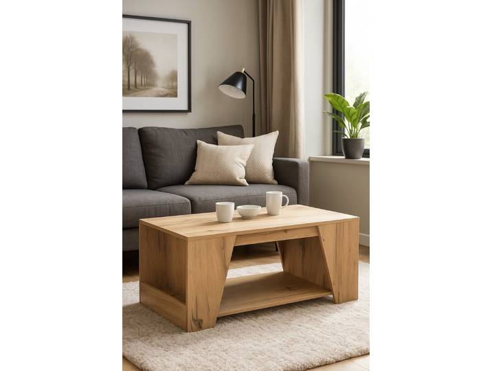 moebel-direkt-online Couchtisch Tisch 100x50 cm, seitlich mit Ablagen