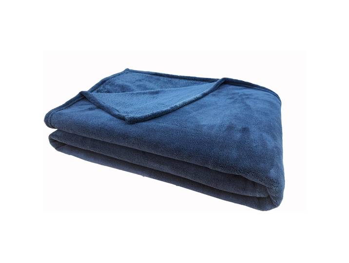 Wohndecke Aria blau Polyester 150 x 200 cm - Material: 100% POLYESTER - Wohndecke
