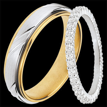 Edenly Duo Trauringe Prince & Radieuse â€“ WeiÃŸgold & Diamanten â€“ 18-karÃ¤ti