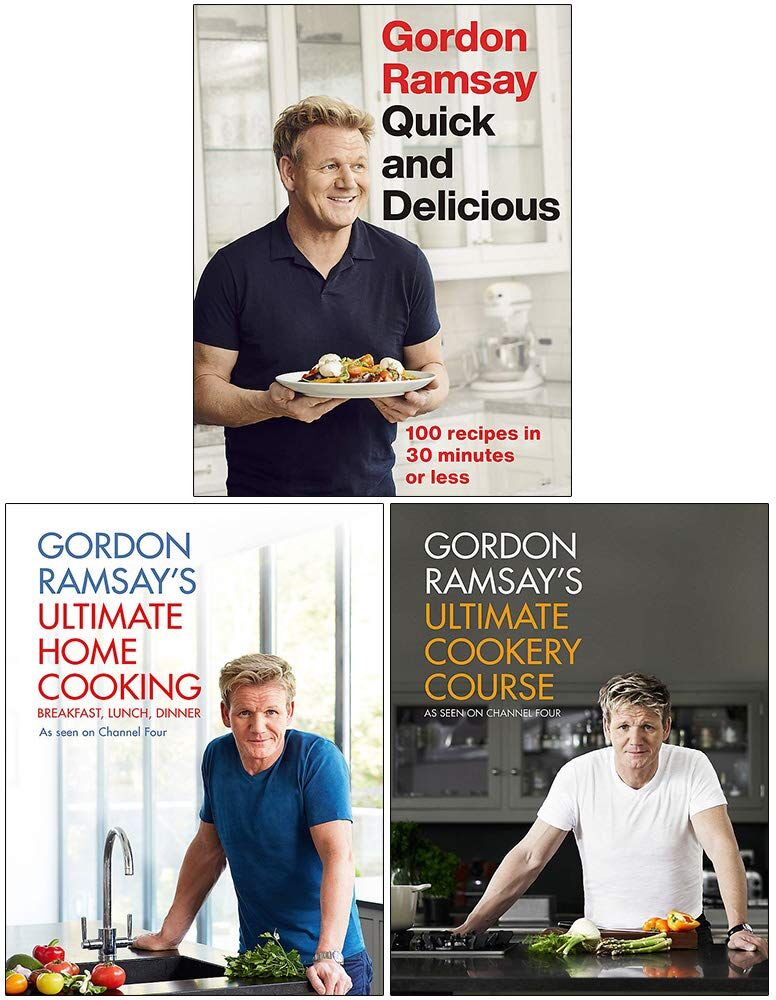 Hodder & Stoughton Gordon Ramsay Quick and Delicious, Ultimate Home Cooking, Ultimate Cookery Course 3 Books Collection Set