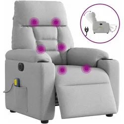 vidaXL, Massageliege + Massagesessel, Massagesessel Elektrisch Wolkengrau Stoff