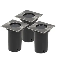 Helloshop26 - Set mit 3 quadratischen Einbau-Außenstrahlern dekorative Beleuchtung