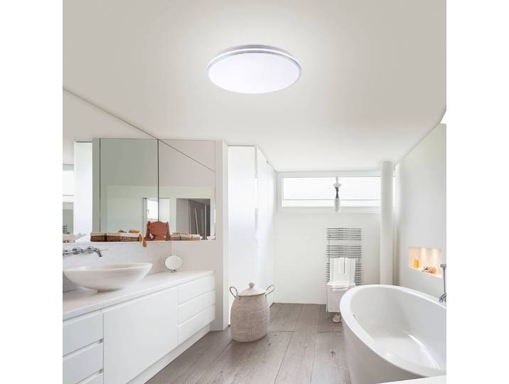 Plafonnier LED Isabell 49 x 8 x 49cm Argenté Fer / Matière plastique LED Module LED