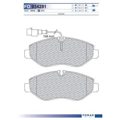 FOMAR FRICTION Bremsbelagsatz, Scheibenbremse fo934281 für NISSAN RENAULT TRUCKS