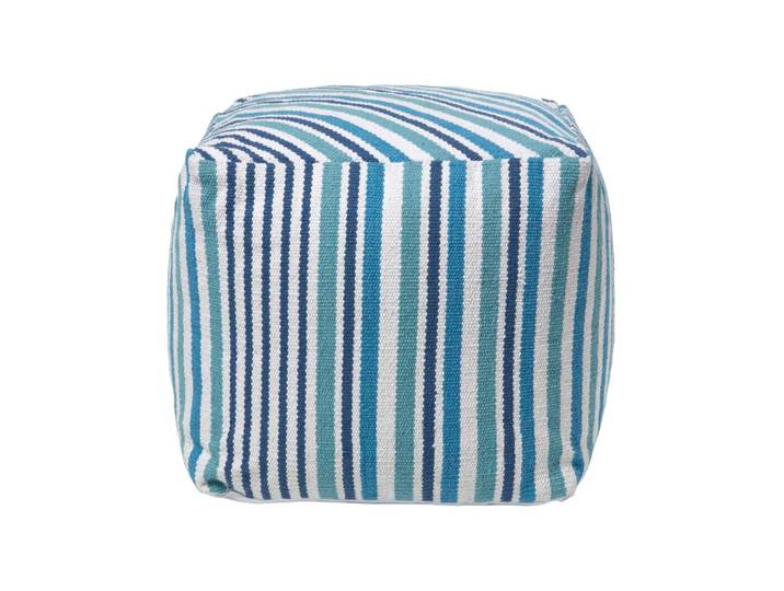 SITZWÜRFEL blau gestreift, 40/40/40 cm