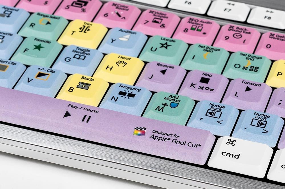 Logickeyboard LKB-FCPX10-CWMU-DE USB QWERTZ Deutsch Mehrfarben Tastatur (LKB-FCPX10-CWMU-DE)
