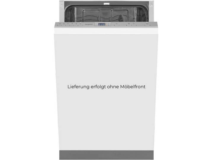 exquisit vollintegrierbarer Geschirrspüler EGSP2109-E-030E silber, 9 l, 9 Maßgedecke, Kompakt und ideal für kleine, schmale Nischen, kleine(Single)Haushalte
