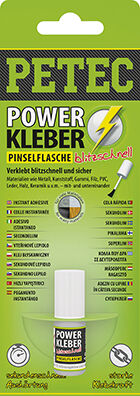 Petec Kunststoff-Klebstoff Power-Kleber Pinselflasche Sb (4 G) 93404 0.004kg