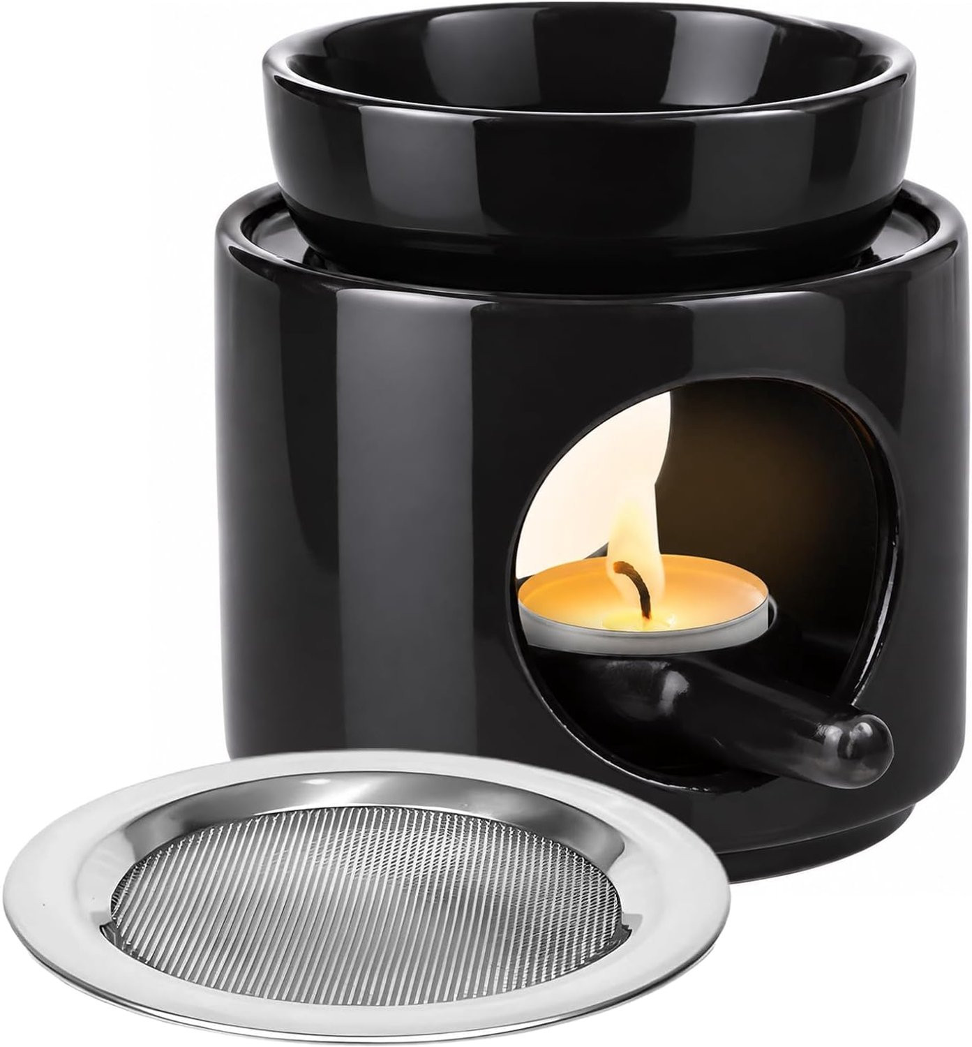 Homevero Theelicht geurlamp - Keramisch - Zwart
