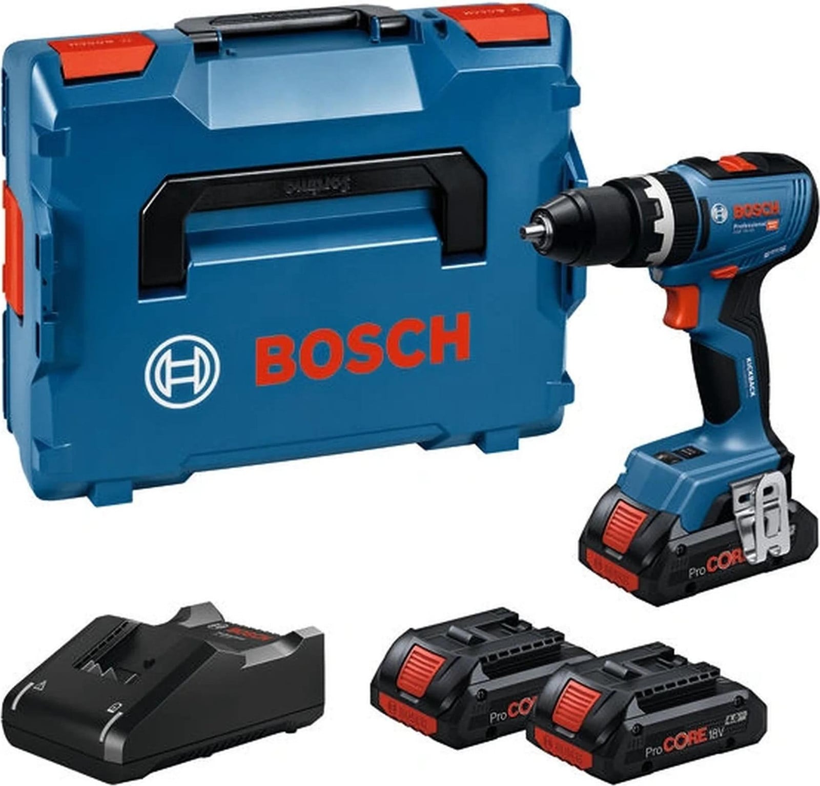 Bosch Professional GSB 18V-65 Slagboor inclusief 2 ProCORE18V 4.0Ah accu's en oplader
