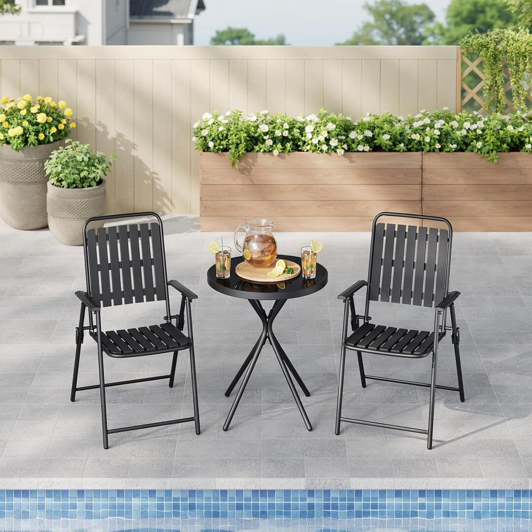 Brayden Studio Patio Dining Set with Black