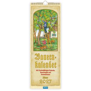 Trötsch Streifenkalender 2027101, Bauernkalender, mit Wetterprognosen & Bauernregeln , 15 x 42 cm, Jahr 2027