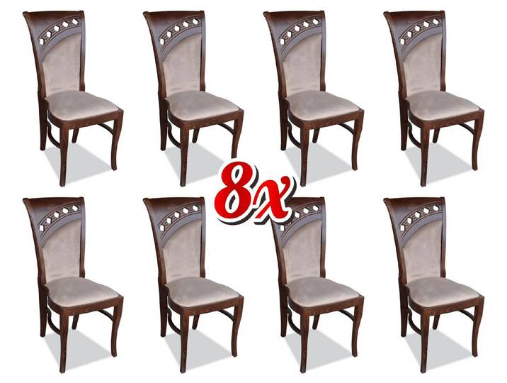 JVmoebel Esszimmerstuhl Braune Sessel aus Holz und Textil für Gastronomie und Wohnräume (Set), Made in Europa
