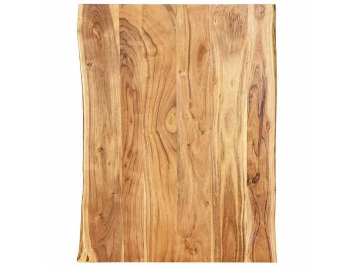 POUFGDR Tischplatte, Akazie, massiv, 80 x 50 cm Lebendige Holzkante, Baumstamm, handgefertigt, geschützt durch Lack