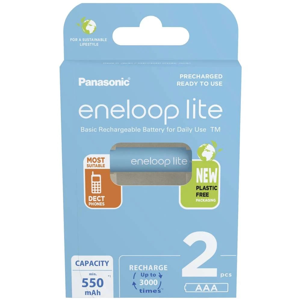 Panasonic Eneloop Lite AAA Oplaadbare Batterijen 600mAh - 2 stuks