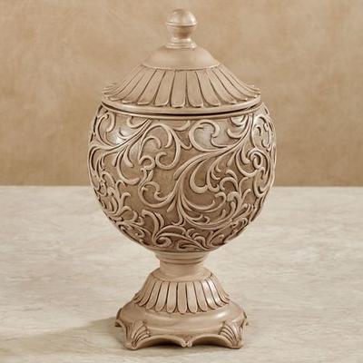 Touch of Class Abriella Decorative Covered Jar Beige , Beige