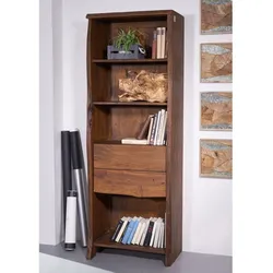 Regal Akazie 71x45x204 braun lackiert PURE ACACIA #211