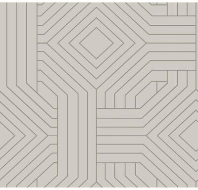 Candice Olson Diverging Diamonds Taupe Wallpaper