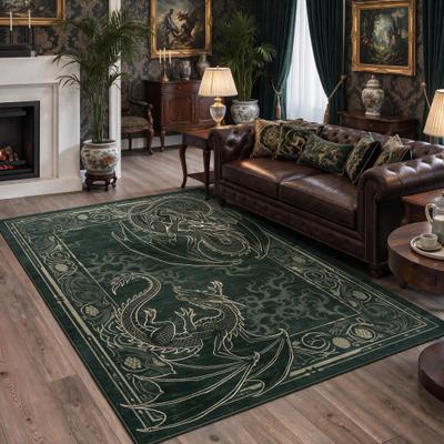 BLUEBELL Gothic Dragon Washable Area Rug – Soft Non-Slip Indoor Carpet